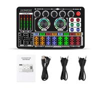 BEALIFE Tarjeta de Sonido ABS, Mezclador de Sonido en para Vivo, Tablero de Sonido, Mezclador en para Vivo, mezcladores de reducción de Ruido para Ordenador, teléfono Inteligente y Tableta