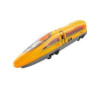 BEALIFE Tren de Velocidad con Retroceso: los niños disfrutan de Luces y Sonidos realistas en Este Modelo Deslizante simulación locomotoras Modernas, Amarillo, 28 x 4.5 x 5. cm