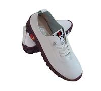 BEALIFE Zapatillas de Deporte Mocasines de Plataforma a Prueba de Agua Zapato Plano de Cuero Tallas Grandes Transpirable Amigable con la Piel Primavera Casual Zapato de mamá, Blanco, Treinta y Seis