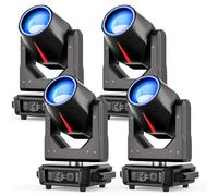 Beam Cabeza Móvil LED Iluminación de Escenario 380W, Juegos de Luz RGBW 14 Patrones 15 Colores Enfoque Electrónico DMX512 Prisma Rotación de 360 ° para Bodas Discoteca Teatros 4PCS