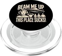 Beam Me Up Este Lugar Chupa Nave Espacial Retro PopSockets PopGrip para MagSafe