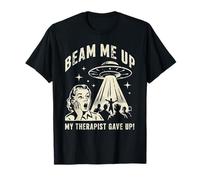 Beam Me Up Mi Terapeuta renunció a un Divertido ovni Retro de los años 50 Camiseta