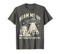Beam Me Up Mi Terapeuta renunció a un Divertido ovni Retro de los años 50 Camiseta