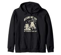 Beam Me Up Mi Terapeuta renunció a un Divertido ovni Retro de los años 50 Sudadera con Capucha