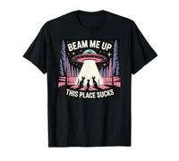 Beam Me Up This Place Sucks Cats Edition Camiseta