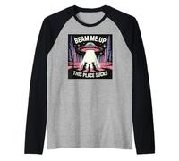 Beam Me Up This Place Sucks Cats Edition Camiseta Manga Raglan