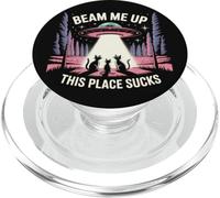 Beam Me Up This Place Sucks Cats Edition PopSockets PopGrip para MagSafe