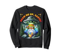 Beam Me Up UFO Santa Sci-Fi Diversión navideña - Alien Holiday Sudadera