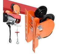 Beam Trolley, Small Crane, Double Wheel, High Load Capacity, Electric Hoist Manual Trolley for Construction, Industry, Household, Workshop, Garage, Warehouse, Orange Colored