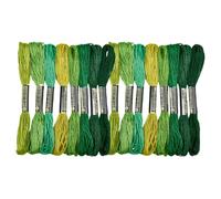 BEAMARKER 16 madeja de Hilo de Algodón Verde de 7.5 m Y 6 Capas para Punto de Cruz, Hilo de Bordar, Pulseras de la Amistad, Manualidades, Costura, Tejido Y Fabricación de Pulseras.
