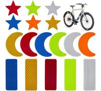 BEAMARKER 37 unidad de 3 estilos de Pegatinas Reflectantes PET, Tiras Reflectoras Adhesivas, Cinta de Advertencia Impermeable, Calcomanías de Visibilidad Nocturna, Accesorios para Coche, Bicicleta, Mo