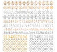 BEAMARKER 376 pieza de Dijes de Letras para Hacer Joyas, 2 colores, Aleación de Oro Y Plata, Alfabeto AZ, 0-9 dijes de Números, DIY, Pulseras, Collares, Colgantes con Anillas para Pulseras, Pendientes