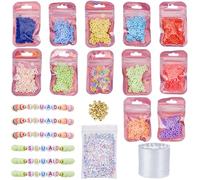 BEAMARKER Kit para Hacer Pulseras de la Amistad (1800 unidad) con Cuentas de Arcilla Polimérica. Ideal para Fiestas, Manualidades Y Joyería. Crea Tu Propia Pulsera Personalizada para Bodas, Cumpleaños