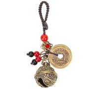 BEAMARKER Llavero Decorativo con Campanas Y Amuleto Feng Shui Del Emperador para Protección, Amuleto de Buena Suerte de Latón Vintage, Accesorios para Bolsos, Amuleto de Abundancia Portátil para Llave