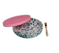BEAMEL HOME Plato Rallador Cerámica Hecho A Mano Diseño Decorativo Utensilio Cocina Arte Funcional Vajilla Artesanal (coral, G. Tapa Rosa)