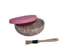 Beamel Home Plato Rallador Cerámica Hecho A Mano Diseño Decorativo Utensilio Cocina Arte Funcional Vajilla Artesanal (Carnaval, M. Tapa Rosa)