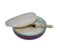 Beamel Home Plato Rallador Cerámica Hecho A Mano Diseño Decorativo Utensilio Cocina Arte Funcional Vajilla Artesanal (Esmeralda, M. Tapa Beich)