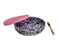 BEAMEL HOME Plato Rallador Cerámica Hecho A Mano Diseño Decorativo Utensilio Cocina Arte Funcional Vajilla Artesanal (persia, G. Tapa Rosa)