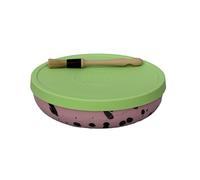 BEAMEL HOME Plato Rallador Cerámica Hecho A Mano Diseño Decorativo Utensilio Cocina Arte Funcional Vajilla Artesanal (Cosmica, G. Tapa Verde)