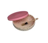 BEAMEL HOME Plato Rallador Cerámica Hecho A Mano Diseño Decorativo Utensilio Cocina Arte Funcional Vajilla Artesanal (carnaval, G. Tapa Rosa)