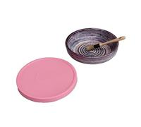 BEAMEL HOME Plato Rallador Cerámica Hecho A Mano Diseño Decorativo Utensilio Cocina Arte Funcional Vajilla Artesanal (lavanda, G. Tapa Rosa)