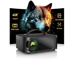 Beamer Passend für Netflix Ofell Dolby Audio Beamer 4K Heimkino ONOAYO 1500ANSI HDR10+ HDMI eARC, 1080P Full HD KI-Autofocuus WiFi 6 Bluetooth 5.3 tragbare Mini Smart Projektor Cine en