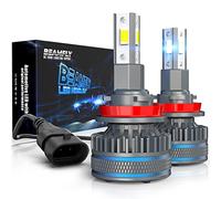 BEAMFLY Bombillas H11 LED 18000LM para Faro Lenticular, H8 H9 Kit de Conversión Halógena/Xenón, Lampara Delanteros Coche 12V 100W 6000K Luces Blancas