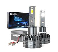 BEAMFLY H1 Bombillas LED Auto 130W 28000LM 6000K Luces Blancas 600%, Kit de conversión de Faros halógenos, 12V luz de Carretera o de Cruce, Tubo de Cobre Grueso, Bombilla de luz LED, 2 pcs.