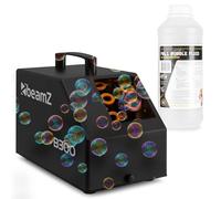 BeamZ B300 - Máquina de burbujas compacta portátil con mando inalámbrico, potente ventilador, 1 litro de líquido incluido, asa de transporte, ideal para fiestas infantiles y temáticas