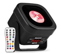 BeamZ BBP12 - Uplights LED RGB 12W portátiles con batería, IP65, luces de exterior para fiestas, bodas y eventos, focos led para interior y exterior, control DMX y mando a distancia