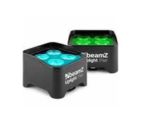 BeamZ BBP93 - Pack 2 unidades - 2 Foco Led batería 3 x 10W RGBW, mando IR, DMX 8ch RJ45+XLR, 2520 lx, 18°, dimmer 16bit, estrobo 1-22Hz, hasta 7h, recarga 3h, IP20, Color negro