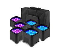 BeamZ BBP94W Pack 6 focos PAR LED con batería WDMX y flightcase | Flightcase con carga, WDMX inalámbrico, batería integrada, perfecto para alquiler profesional