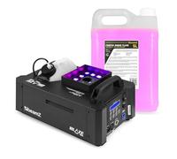 BeamZ BLAZE800 - Máquina de humo profesional 800W con LEDs RGBA, salida vertical y horizontal, control DMX, mando inalámbrico, incluye 5L de líquido de humo de alta densidad
