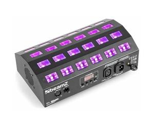 BeamZ BUV463 Lámpara Blacklight, Blacklight Party, 24 x 3 W LED UV con 4 Secciones y Estrobo, DMX UV Spotlight, Blacklight LED, Luz UV, Lámpara Blacklight, Blacklight Disco Neon Party