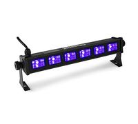 BeamZ BUV63 - Barra LED UV Blacklight 6 x3W efecto luz negra 395-405nm, ángulo 120°, plug and play, sin DMX, iluminación UV ideal para fiestas, sessiones DJ, eventos, bares, escenarios, color negro