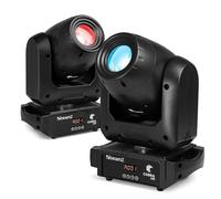 BeamZ Cobra 100 - Pack de 2 cabezas móviles spot 100W LED, gobos giratorios, prisma 6 facetas, enfoque motorizado, DMX 14 canales, shows automáticos ideals para eventos, DJ, clubs