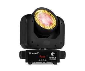 Beamz Cobra Wash120 120W Luz Wash Cabeza Móvil con Anillo LED RGBW, Luz de Cabeza Móvil DJ para Escenario, Eventos, Panorámica de 540°, Inclinación de 205°, DMX, Luces LED de Cabeza Móvil Compactas