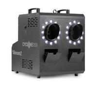 BeamZ Cyclone200 máquina de humo y burbujas con 24 LED RGBW, tanques dobles 1,2 L, caudal 250 m³/min, control DMX 11 canales, panel LCD, temporizador y mando a distancia