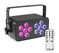 BeamZ DJ Bank 124 RGBW con 12 leds de 4W y mando a distancia IR, automático al sonido, shows pre-programados, control por DMX, máster esclavo, opción máster esclavo, ángulo de 25 grados