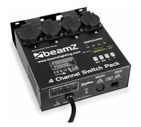 BeamZ DMX004DII - Controlador DMX, Interruptor de Luz, 16 Programas Incorporados, Velocidad de Seguimiento Ajustable, 4 tomas de salida con 5A máximo por canal, Ideal para DJs Profesionales