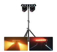 BeamZ Fuze Twin - Barra LED con 2 cabezas móviles 75W + 6 LED RGBW 15W, DMX 3 pines, modo sonido, shows automáticos y trípode 2,2m, zoom manual, para DJ bandas eventos autocines y escenarios