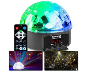 BeamZ JB90R Jelly Ball Efecto de luz de bola de discoteca LED con 9 colores diferentes, control remoto, fácil de usar, efecto strobo, programas incorporados, responde al sonido, 7 canales DMX