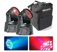 BeamZ Juego de 2 cabezas móviles LED RGB compactas MHL108MK3 con bolsa