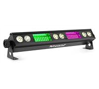 BeamZ LSB340 - Barra LED 2-en-1 con 54 LEDs RGB SMD y 6 LEDs blanco cálido 3W, modo DMX 7/13 canales, control remoto, efectos estrobo, auto, sonido y conexión en cadena máx. 6 unidades