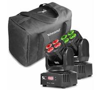 BeamZ MHL36 - Set de Cabeza móvil con Bolsa de Transporte, 4 x 9 vatios Luz DJ DMX, Luz Disco Móvil, Luz Fiesta, Luces Disco Móviles, Control por Sonido, Efectos de Luz DJ Modo Automático