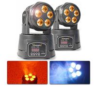BeamZ MHL90 Juego de 2 Cabezas Móviles Wash 5 x 18W LED RGBW UV 6 en 1, con Modo DMX Controller, Automático, Control Musical, Maestro/Esclavo, Juego de Luces para Fiestas, Espectáculos, Efectos LED Dj