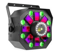 BeamZ Multibox LED Derby con efecto de luz estroboscópica, luz PAR, LED UV RGB, control de música DMX, luz de discoteca