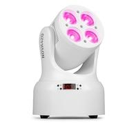 BeamZ NOVA420-WH - Cabeza móvil LED Wash con 4 LED RGBW 20W, DMX, estroboscopio y programas automáticos - Foco led movil compacto para luces discoteca profesional y fiestas, color blanco