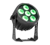 BeamZ Professional WXB620 foco PAR IP65 con batería recargable RGBALC 6x20W DMX inalámbrico para exterior e interior control por APP mando remoto proyectores LED profesional resistente
