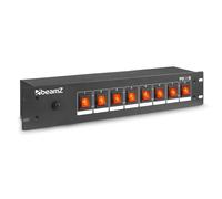 BeamZ PS08S - Distribuidor de corriente con 8 tomas Schuko para rack 19"